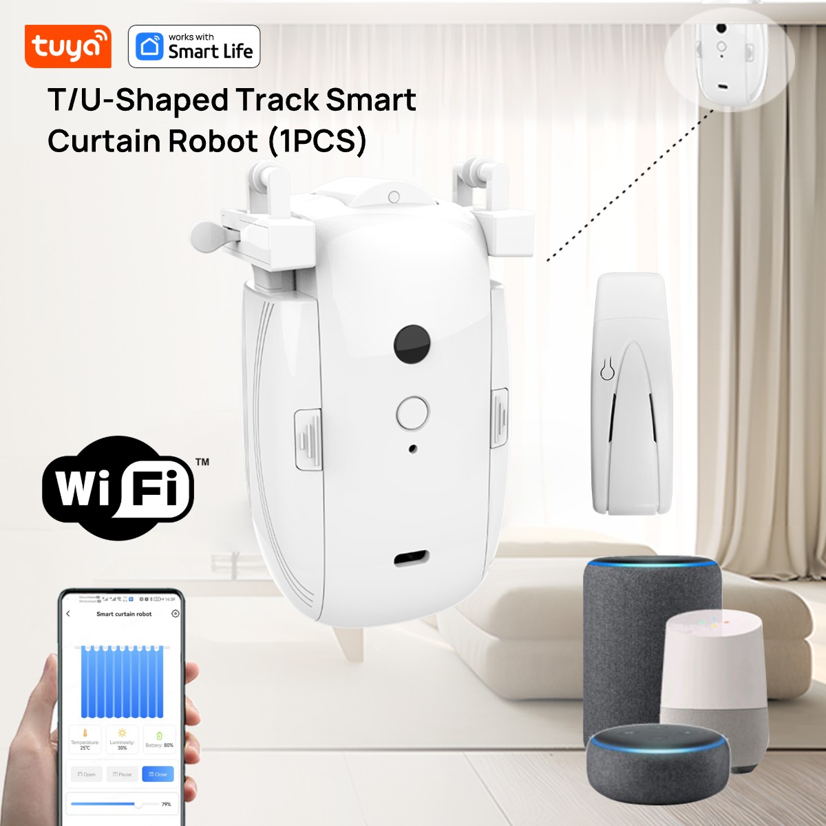 Smart Home Gira - Tuya Akıllı WiFi Perde Robotu (Hub'lı