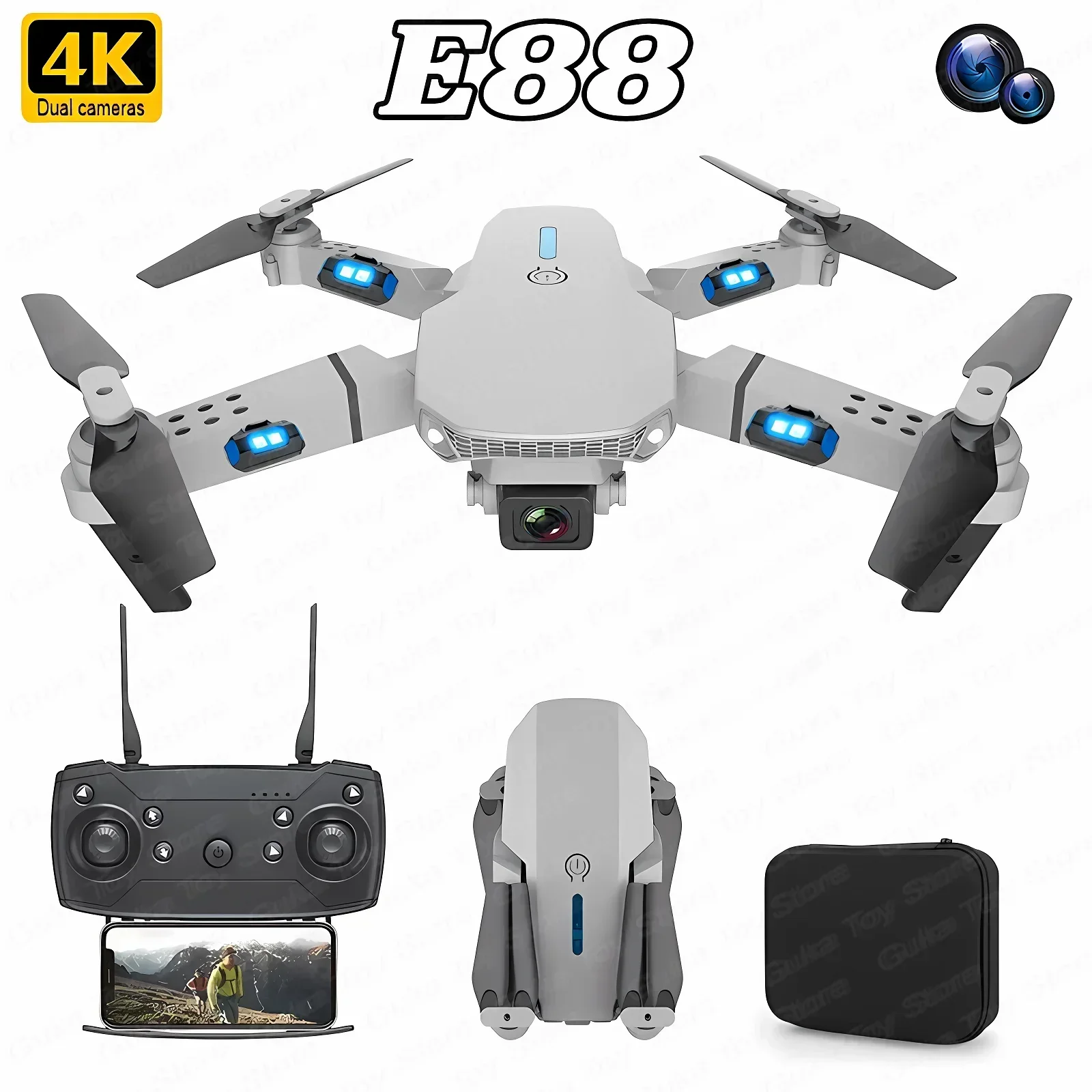Smart Home Camera - E88 Pro WIFI FPV Drone Geniş