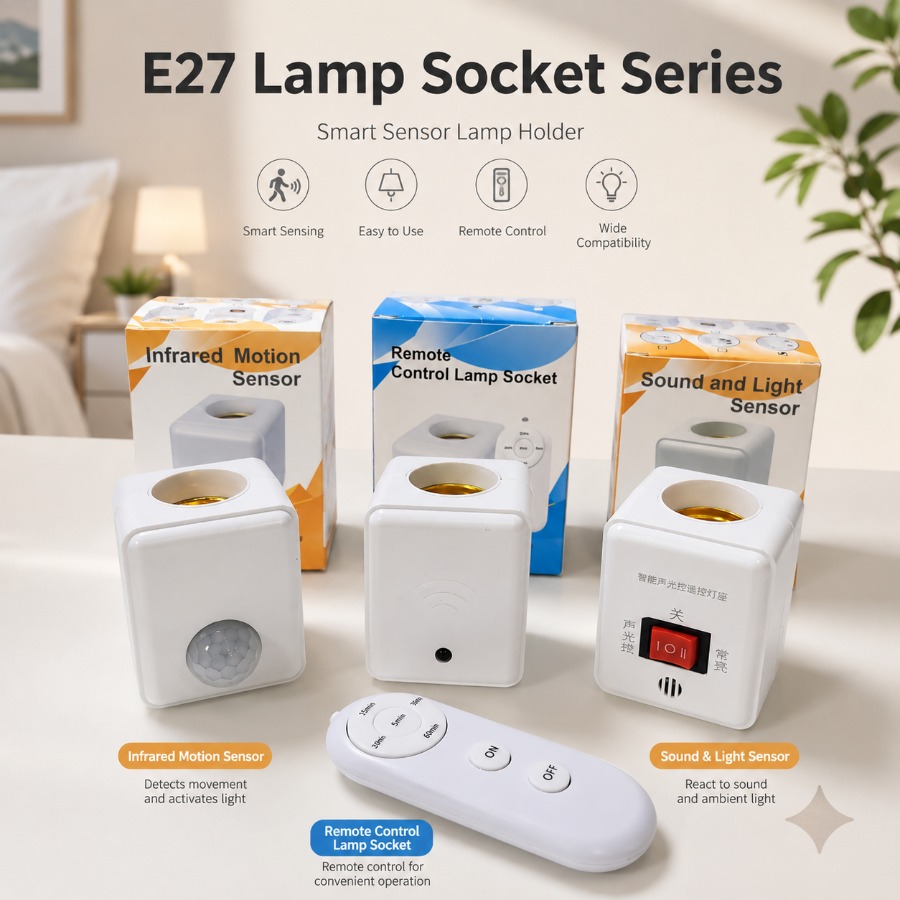 Voice Control Light Bulb - AB/ABD Tak E27 PIR Hareket Sensörü