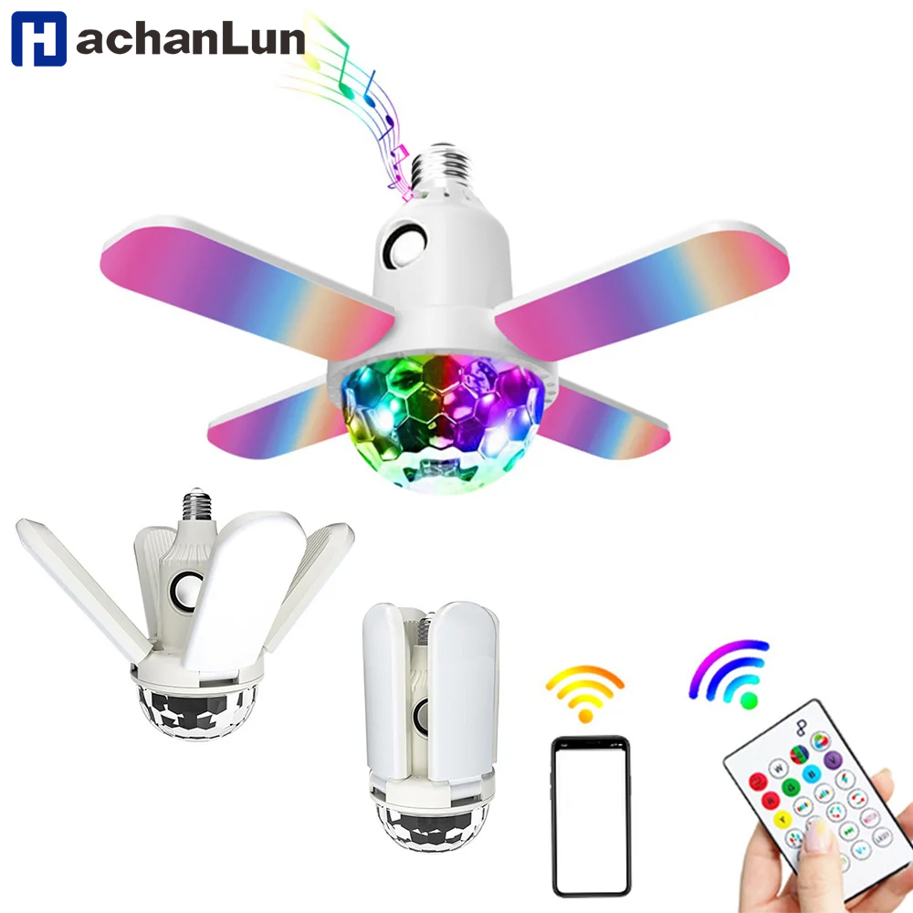 Voice Control Light Bulb - E27 LED Ampul Fan Dört yapraklı