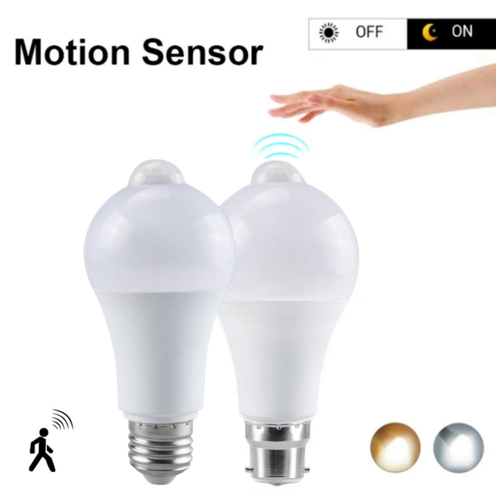 Voice Control Light Bulb - PIR Hareket Sensörü LED Ampul 12W