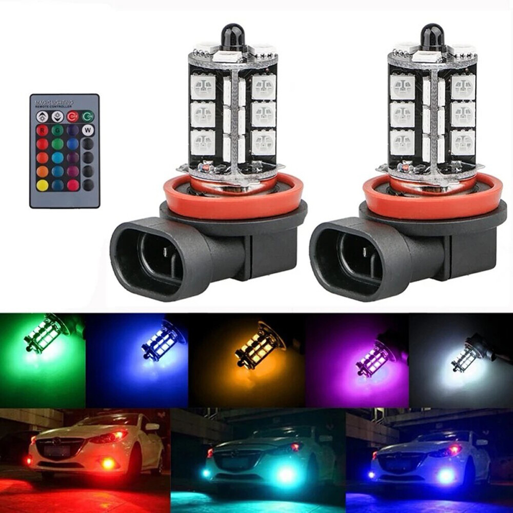 2x RGB H11 H9 H8 5050 27SMD Ar - Voice Control Light Bulb incelemesi ve fiyatı