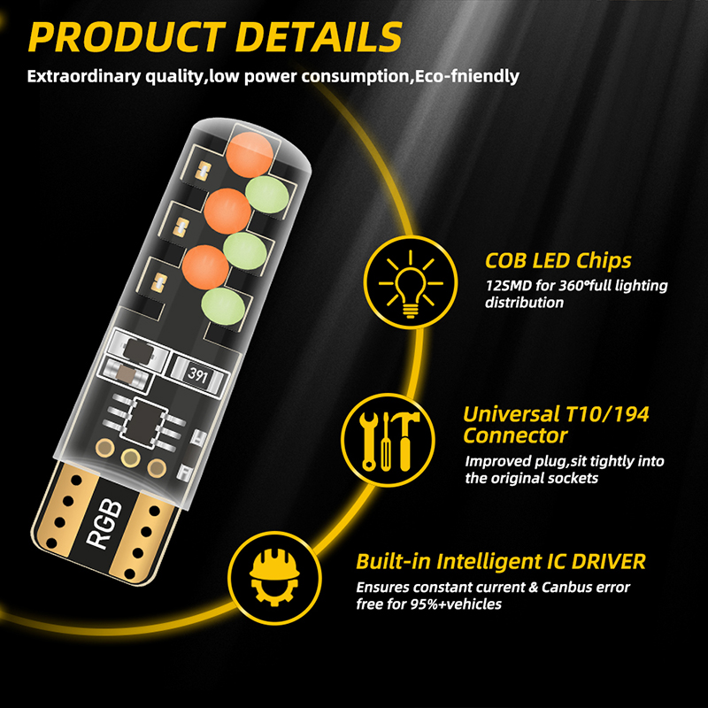1 takım T10 RGB RGB LED ampul  - Voice Control Light Bulb incelemesi ve fiyatı